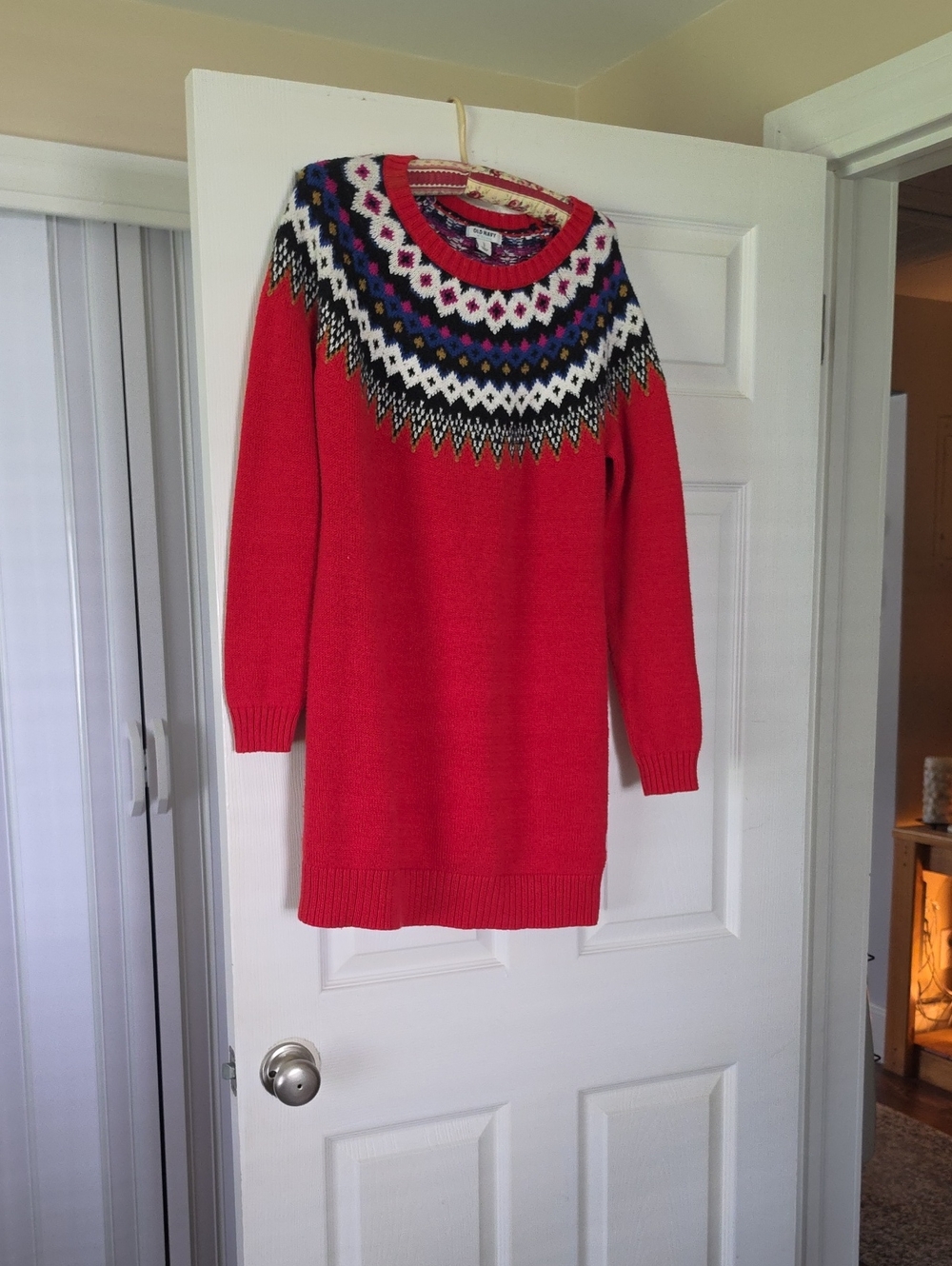 Sweater Dress Old Navy Red and Blue
